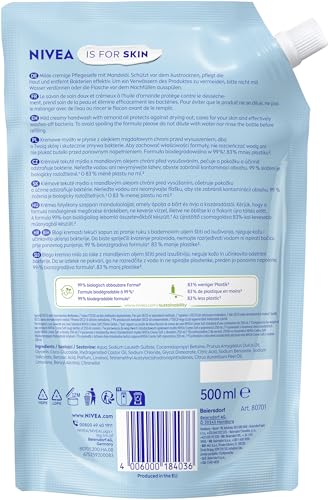 NIVEA Creme Soft Pflegeseife Nachfüllbeutel (500 ml), pflegende Handseife mit Mandel-Öl, mild duftende Flüssigseife zur sanften und hygienischen Reinigung 8