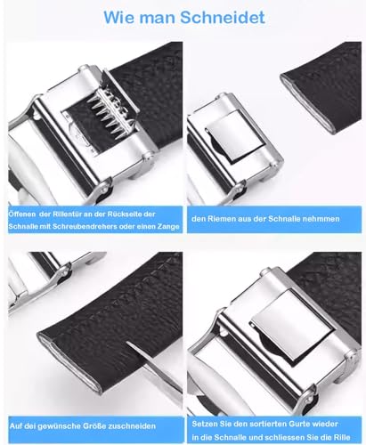 Glamexx24 Men's Belt Buckle, Automatic Ratchet Replacement Buckle, Belt Accessory, Fit for 35mm Wide Belt