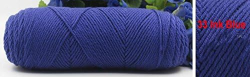 1X Yarns Assortment Handicrafter Cotton Hand Knitting Baby Thread Crochet Warm Soft Milk Scarves Clothes Woolen Diy Weave (33 Ink Blue)