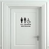All Gender Restroom Door Sign Vinyl Decal Sticker Bathroom 10" x 9"