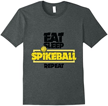Men's Spikeball Shirt Eat Sleep Spikeball Repeat Volleyball TShirt XL Dark Heather