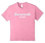 unisex-child Sacramento T Shirt - California Souvenir Landmark Gift Shirt 8 Pink