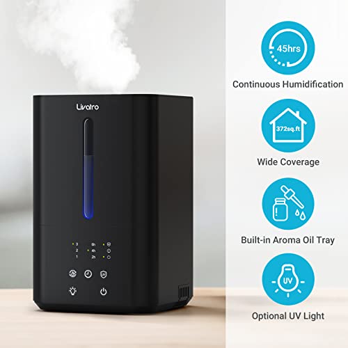 Livatro 4.5L Top Fill Humidifiers for Bedroom Large Room Home, Cool