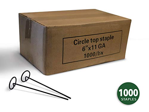 Coyote Landscape Products 63741 Circle Top Landscape Staples, Garden Stakes, Weed Barrier Pins, Raw Steel