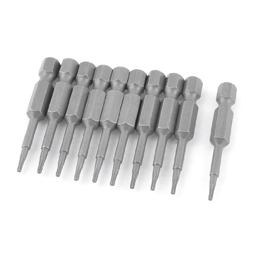 10 Pcs 4mm x 50mm Hexagon Shank Torx Head T6 Screwdriver Bits