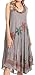 Sakkas 117 Watercolor Palm Tree Tank Caftan Short Dress - Grey/One Size