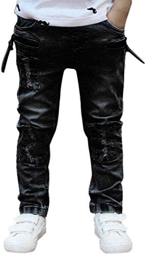 EISHOW Fashion Toddler Kids Baby Boy Zipper Stretch Slim Broken Hole Jeans Denim Trousers Pants