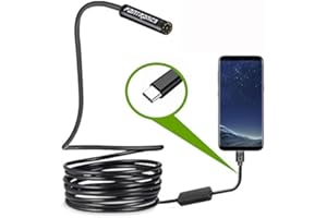 USB Snake Inspection Camera, FANTRONICS Scope Camera with 8 LED Lights IP67 Waterproof Semi-Rigid Snake Cord USB C Borescope for iPhone, iPad and Android Phone (16.4ft)