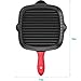 Vremi Pre-Seasoned Cast Iron Square Grill Pan - 11 inch Nonstick Stove Top Grilling Pan for Oven and Vegetables - Silicone Handle Cover - Heavy Duty Cast Iron Grill Pans for Electric or Gas Stove Tops