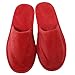 Terry Velour Closed Toe Slippers Cloth Spa Hotel Unisex Slippers for Women and Men Red