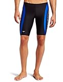 Speedo Men's Xtra Life Lycra Rapid Splice Jammer Swimsuit, Black/Blue, 28