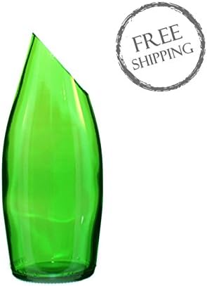 Green Angle Cut Bottle Vase