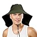 Sun Blocker Outdoor Sun Protection Fishing Cap with Neck Flap, Wide Brim Sun Hat for Travel Camping Hiking Hunting Boating Safari Cap with Adjustable Drawstring, Forest Green