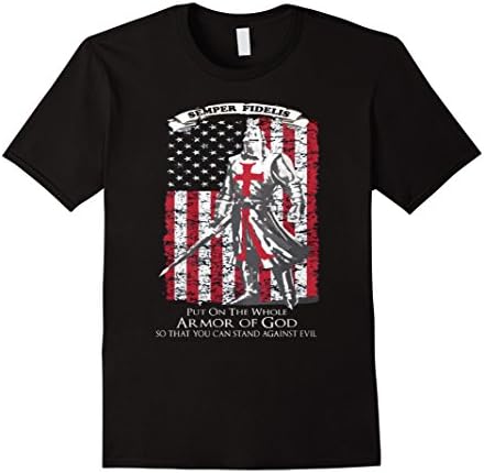 Men's The Crusader - Stand Against Evil T Shirt Medium Black