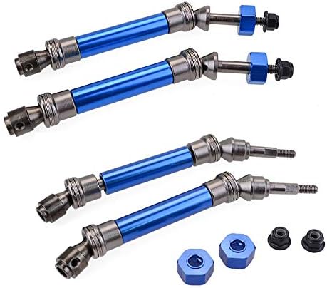 CUHAWUDBA CVD Steel Front & Rear Drive Shaft Assembly Heavy Duty for 1/10 Slash 4X4 Stampede VXL 2WD 6851R 6851X 6852R 6852X,Blue