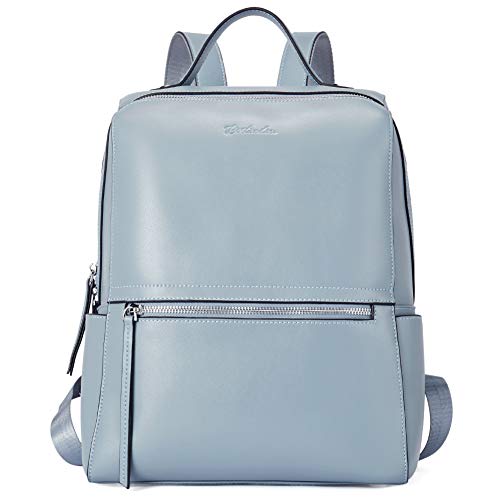 blue leather backpack purse
