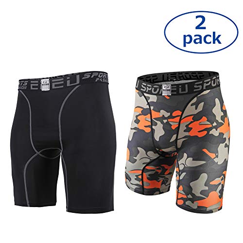 Eu men s 2 pack compression shorts running tights under baselayer…
