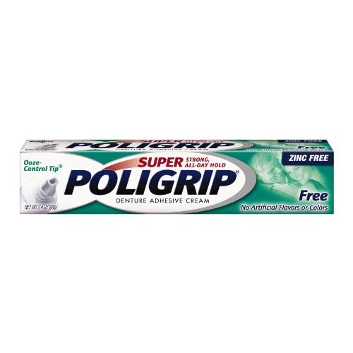Super Poligrip Zinc Free Denture Adhesive Cream, 2.4-Ounce Tubes (Pack of 4) image