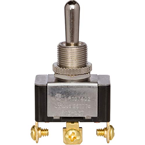 Morris Products Momentary Contact Toggle Switch - Heavy Duty, SPDT 3 Screw Terminals - (On)-Off-(On) - 1500V Dielectric Strength, 100,000 Mechanical Life Cycles - CURus Listed - 1.13" x .63" x .70"