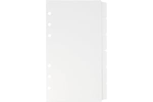 MOGOOSTRY 2 Pack A6 Binder Dividers 6 Tabs Clear Plastic Binder Index Tabs Planner Divider for Round Ring Binder Sheet Protector (Total 12 Dividers)