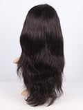 TRENDS INC Hair 16 inch Full Lace Wig 100% Straight Human Hair #1B Natural Black