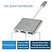 Travel Inspira USB C HDMI Hub, with USB 3.0 Port and Type C Recharging Port for MacBook 2016, Chromebook Pixel and More Type C Devices