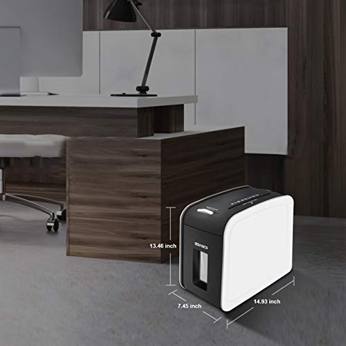 EZBASICS 5-Sheet Cross-Cut （Lubricant is not Needed） Paper and Credit Card Shredder with Pullout Basket, 58 dB, White - Thumbnail 6