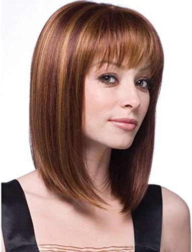 aSulis Bob Wigs Brown Blonde Highlight Wig Synthetic Daily Wig for Women (Brown Blonde Highlight)