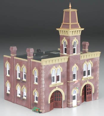 Built-N-Ready 2-Story Firehouse Building HO Woodland Scenics