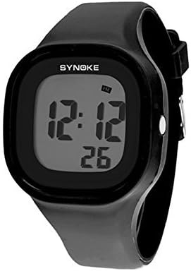 SYNOKE Swimming Waterproof LED Digital Silicone Chronograph Wrist Watch - Black