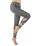 Women's Activewear Yoga Pants High Rise Workout Gym Spanx Tight leggings Grey Large