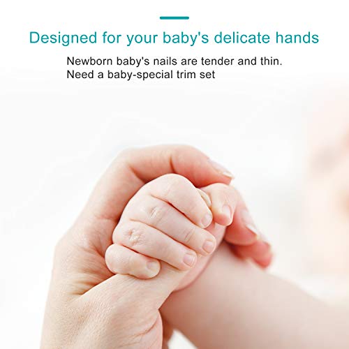 Baby Nail Kit, Scissors, Clipper, Nail File, Tweezers 4 in 1, Safety Baby Grooming Kit with Cute Case for Newborn,Infant,Toddler,Kids