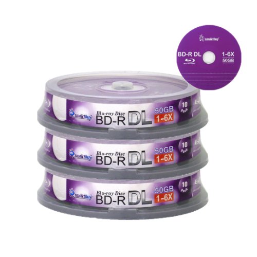 Smart Buy 30 Pack Bd-r Dl 50gb 6x Blu-ray Double Layer Recordable Disc Blank Logo Data Video Media 30-discs Spindle - Thumbnail 3