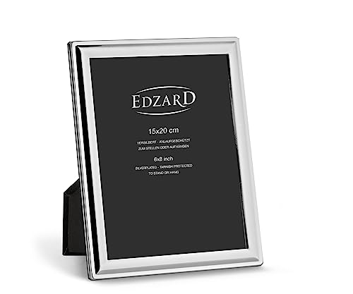 EDZARD Silver Plated Photo Frame Terni 8x6 (15x20 cm) Non-Tarnishing