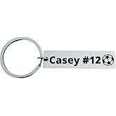 Personalized Engraved Soccer Keychain, Custom Unisex Stainless Steel Soccer Gift, Soccer Jewelry, Gift for Boy and Girl Soccer Players