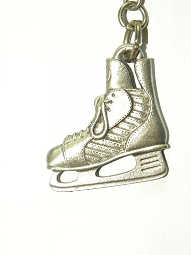 Ice hockey skating key chain keychain pewter