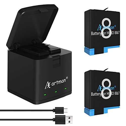 Artman Replacement Batteries 1500mAh (2-Pack) and 3-Channel LED