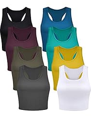 8 Pcs Women Basic Crop Tank Tops Sleeveless