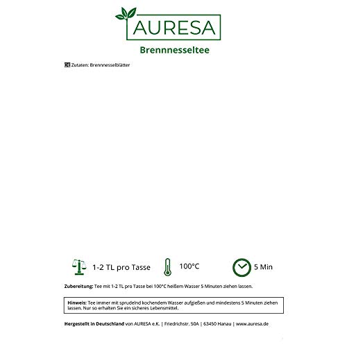 AURESA Kräutertee Brennnesseltee | Mild-würzig im Geschmack | Herrlich aromatischer Tee aus getrockneten Brennesseln – Bild 5