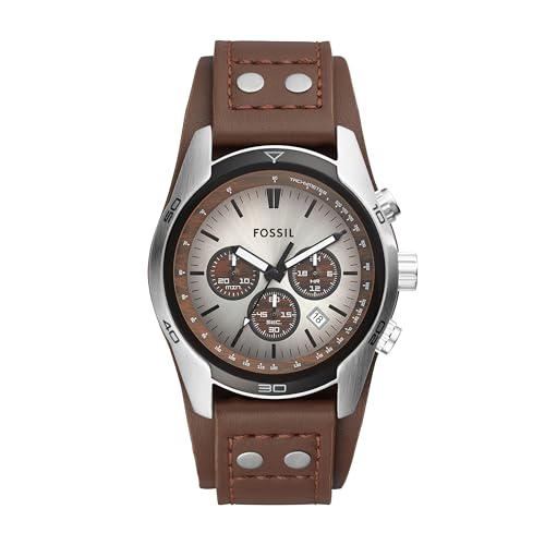 Fossil Men's Coachman Quartz Stainless Steel and Leather Chronograph Watch