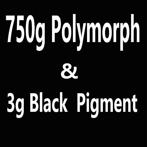 750g(26.5 oz) PCL+3 g Pigments plastimake Polymorph Thermoplastic polycaprolactone plastic for hobbyist mould (750g PCL+3g Black)
