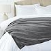 Amazon Brand - Pinzon Velvet Plush Blanket - Throw, Grey