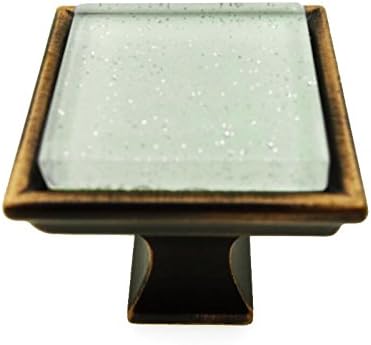 Modket M3-AE101-ORB Frosted White Galaxy Crystal Glass Oil Rubbed Bronze Madison Classic Knob