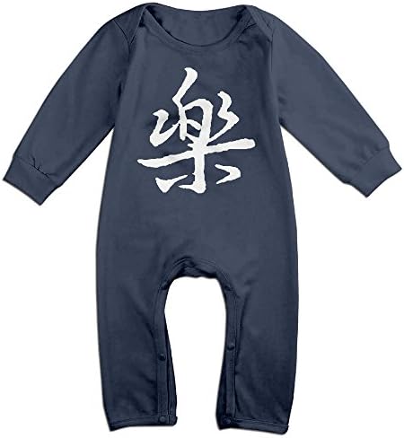 Claudia Newborn Jumpsuit Winter Chinese Characters Happy Long Sleeve Bodysuit Navy 18 Months