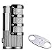 Cigar Lighters Triple Jet Flame Butane Torch Cigar Punch Lighter with Cutter (Black Nickel)