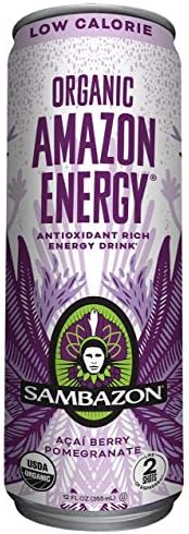 Sambazon Amazon Energy Drink, Low-Calorie Acai Berry Pomegranate, 12 Ounce (Pack of 12) (Exclusive Edition)