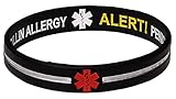 Penicillin Allergy - Black Cross Reversible Design Medical Bracelet-L