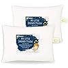White Toddler Pillow for Sleeping 2 Pack Soft Organic Cotton Baby Pillows for Sleeping 13X18 Small Kids Pillow Baby Pillow Infant Pillow for Travel School Nap White Pillows Machine Wash