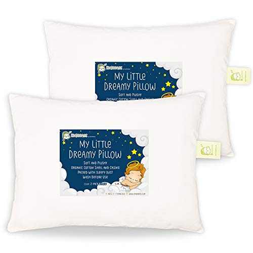2-Pack Toddler Pillow – Soft Organic Cotton Toddler Pillows for Sleeping – 13X18 Small Pillow for Kids – Kids Pillows…