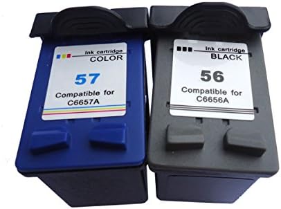 Remanufactured Ink Cartridge Replacement for Hewlett Packard HP56 HP57 C6656AN C6657AN(1 Black, 1 Tri-Color 2 Pack)